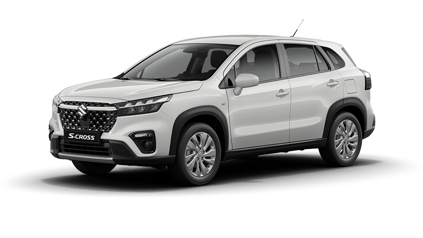 Hellgrauer Suzuki S-Cross 1.4 BOOSTERJET HYBRID Edition in Front-Seitenansicht - Basismodell