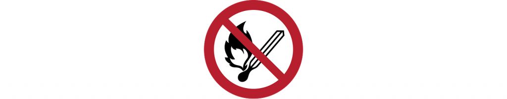 Icon: Feuer, offene Zündquelle und Rauchen verboten