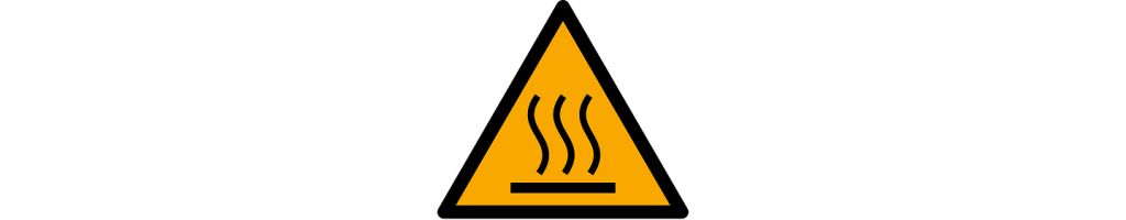 Icon: Warnung vor heißer Oberfläche